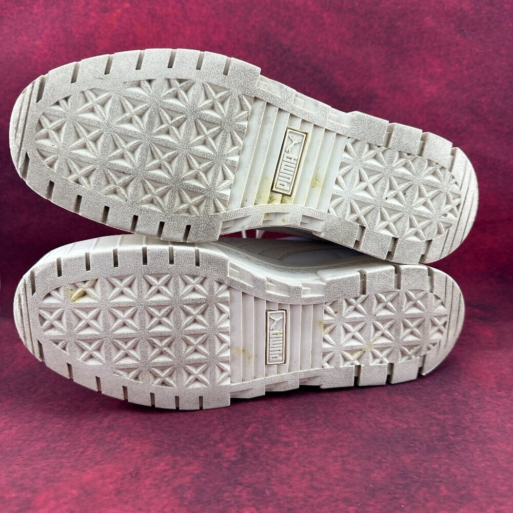 PUMA WOMEN'S MAYZE THRIFTED PLATFORM SNEAKERS, WHITE & GRAY, SIZE 9.5, 26 cm - Picture 8 of 10